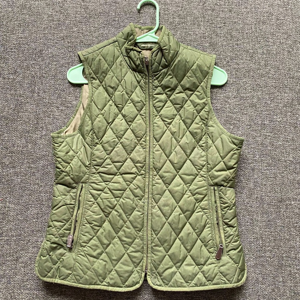 Preppy green quilted vest